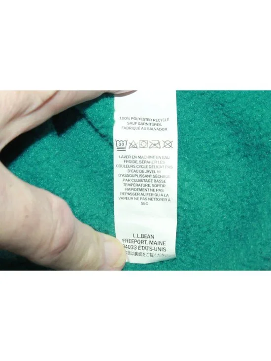 LL Bean Classic Snap Fleece Pullover Sweater Outdoor Athletic Green XS - Picture 9 of 11